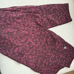 Lululemon Burgundy Patterned Leggings